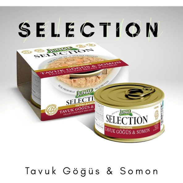 Jungle Selection 70g 1 Adet Yetişkin Tavuk-Somon Kedi Konserve Mama Skt:08/2028 ürün görseli 1