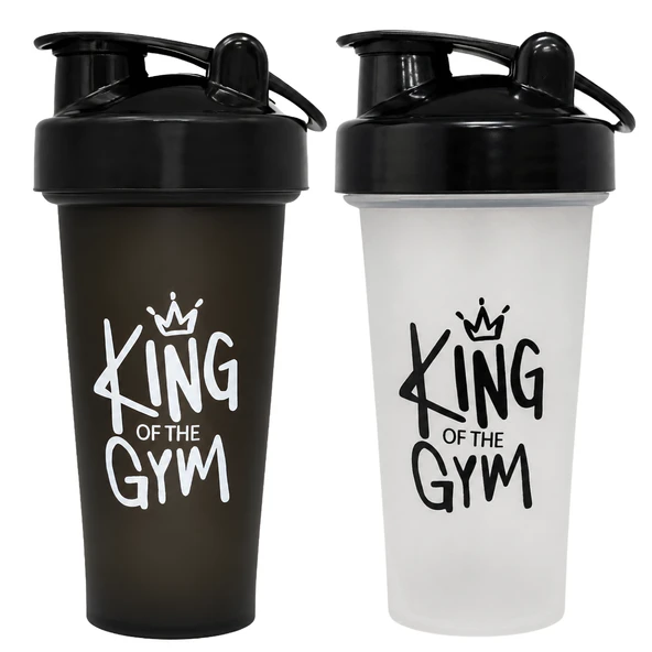 King Of The Gym Shaker 650 ML Ölçekli ve Sızdırmaz Kapaklı Protein Shaker 2'li Set (Siyah+Şeffaf) ürün görseli 1