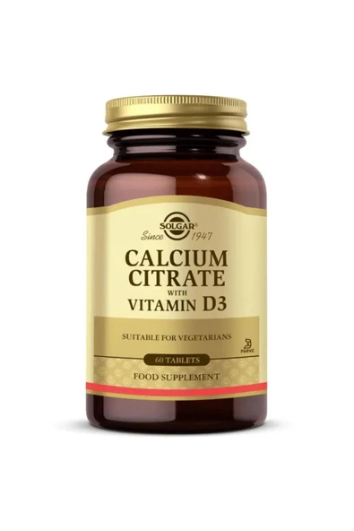 Solgar Calcium Citrate with Vitamin D3 250 mg 60 Tablet ürün görseli 1