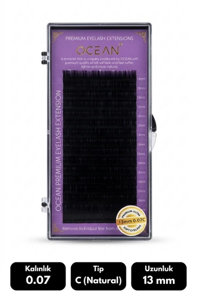Ocean 0.07C Natural Kıvrım 13 mm Soft Eyelash Takma Kirpik 16'lı ürün görseli 1
