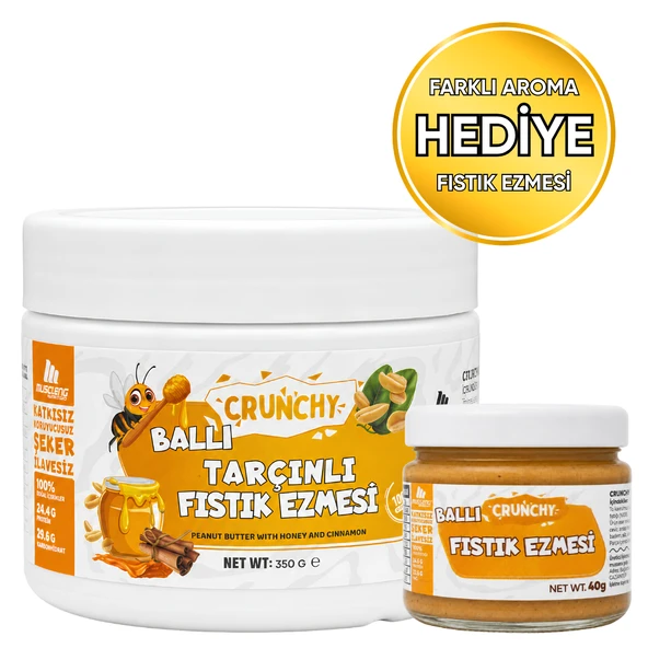 Mustang Nutrition Ballı Tarçınlı Crunchy Fıstık Ezmesi 350 Gr 24,40 Gr Protein + 40 Gr Fıstık Ezmesi Hediyeli ürün görseli 1