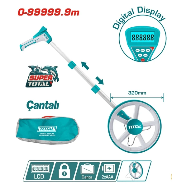 TOTAL DİJİTAL TEKERLEKLİ MESAFE ÖLÇER TMT19923 ürün görseli 1