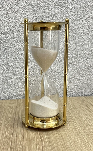 Vintage Pirinç Kum Saati  4 Dakikalık Özel Çay Demleme Zamanlayıcısı ürün görseli 1