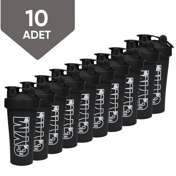 Gym Shaker 650 ML Ölçekli ve Sızdırmaz Kapaklı Protein Shaker 10'lu Set ürün görseli 1
