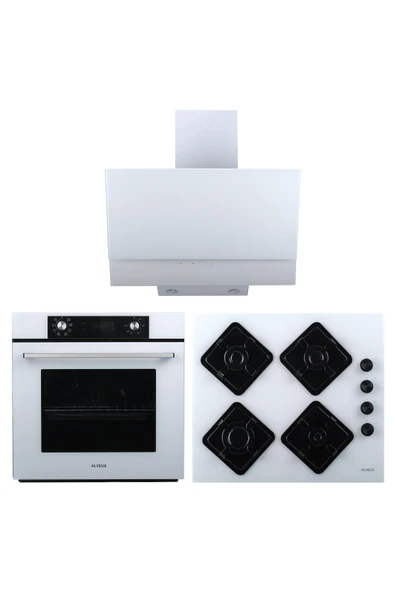 Alveus 3’lü Ankastre Set Beyaz Modern (3000-KLS670-MFA627) ürün görseli 1