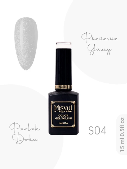 Misyul UV Led Kalıcı Oje Nail Art 15 ml Simli Seri S04 ürün görseli 1