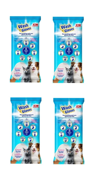 Bio PetActive Wash Gloves Kuru Yıkama ve Bakım Kesesi 8 Lİ  X 4 Paket ürün görseli 1