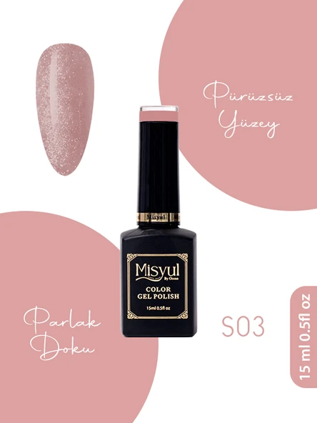 Misyul UV Led Kalıcı Oje Nail Art 15 ml Simli Seri S03 ürün görseli 1