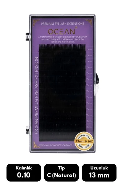 Ocean 0.10C Natural Kıvrım 13 mm Soft Eyelash Takma Kirpik 16'lı ürün görseli 1