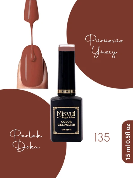 Misyul UV Led Kalıcı Oje Nail Art 15 ml 135 ürün görseli 1
