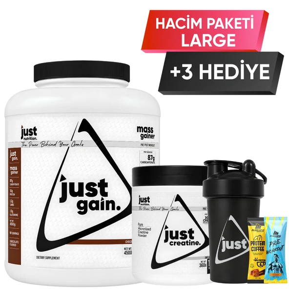 Just Nutrition Hacim Paketi - Large + 3 Hediye (Karbonhidrat Tozu + Kreatin) ürün görseli 1