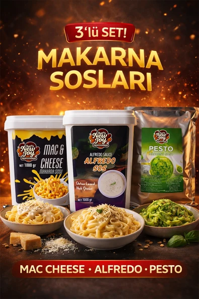 3’lü Gurme Makarna Sosu Seti - Mac Cheese + Alfredo + Pesto (3 x 1000g) ürün görseli 1
