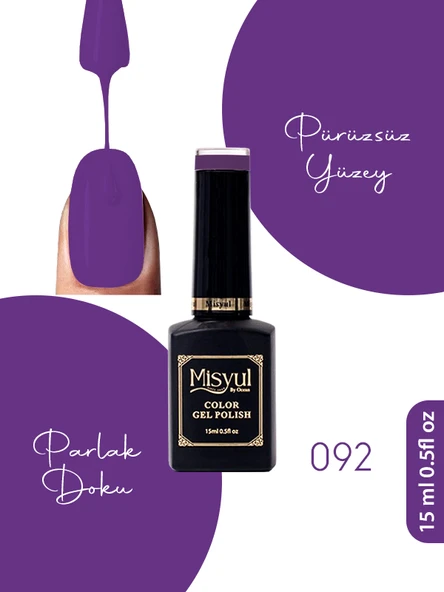 Misyul UV Led Kalıcı Oje Nail Art 15 ml 092 ürün görseli 1