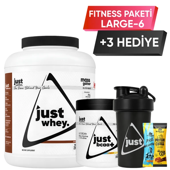 Just Nutrition Fitness Paketi - Large 6 + 3 Hediye (Protein Tozu + Bcaa) ürün görseli 1