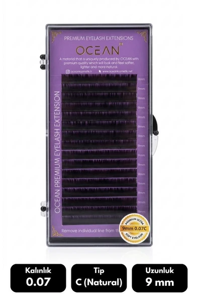 Ocean 0.07C Natural Kıvrım 9 mm Soft Eyelash Takma Kirpik 16'lı ürün görseli 1