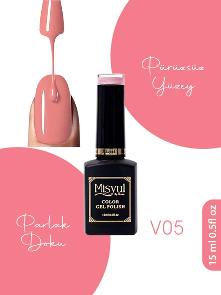 Misyul UV Led Kalıcı Oje Nail Art 15 ml Vitray Serisi V05 ürün görseli 1