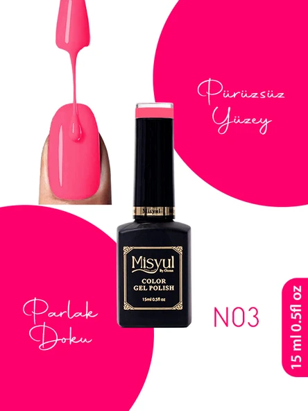 Misyul UV Led Kalıcı Oje Nail Art 15 ml Neon Serisi N03 ürün görseli 1