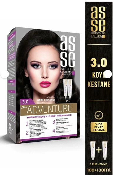 asse 3.0 Koyu Kestane Set Saç Boyası ürün görseli 1