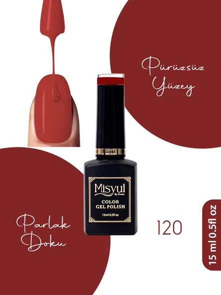 Misyul UV Led Kalıcı Oje Nail Art 15 ml 120 ürün görseli 1