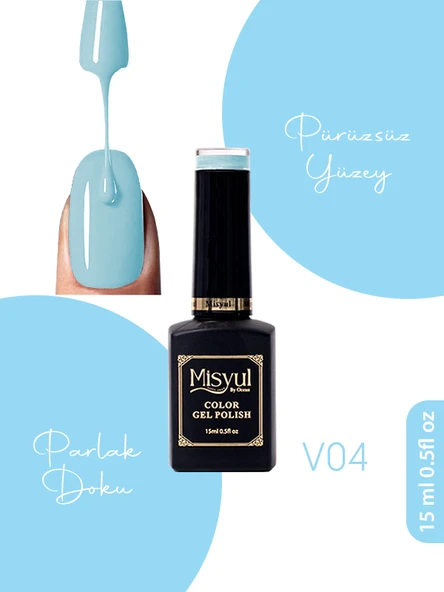 Misyul UV Led Kalıcı Oje Nail Art 15 ml Vitray Serisi V04 ürün görseli 1