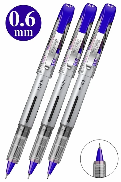 Mavi Pilot Kalem FL-68 3 Adet Scrikss Fine Liner Pilot Kalem 0.6mm Fineliner Uçlu Pilot Kalem İnce Su Bazlı Mürekkepli ürün görseli 1