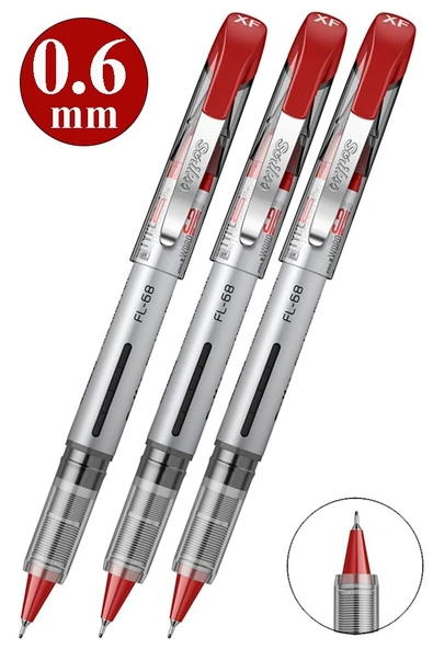 Kırmızı Pilot Kalem FL-68 3 Adet Scrikss Fine Liner Pilot Kalem 0.6mm Fineliner Uçlu Pilot Kalem İnce Su Bazlı Mürekkepli ürün görseli 1