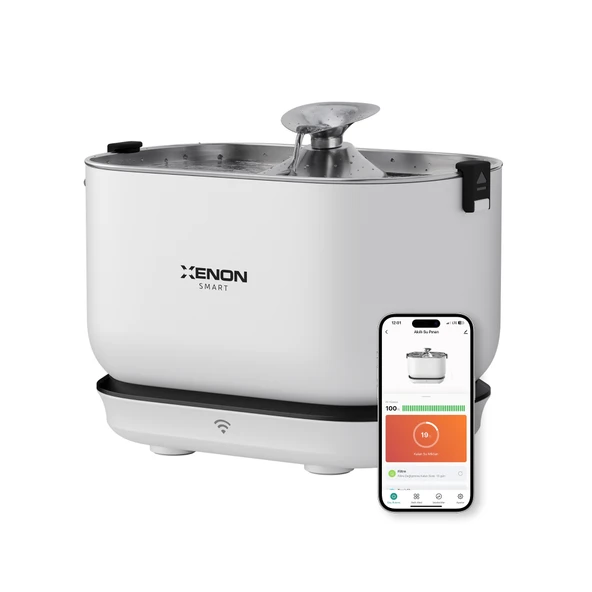 Xenon Smart Kedi Su Pınarı Mobil Kontrol, Kablosuz, Çelik Tepsi, Sensörlü, 5200mAh, 2.5Lt, Su Çeşmesi (X8653) ürün görseli 1