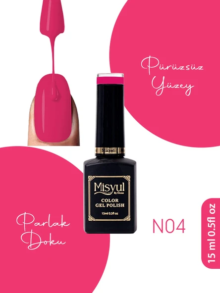 Misyul UV Led Kalıcı Oje Nail Art 15 ml Neon Serisi N04 ürün görseli 1