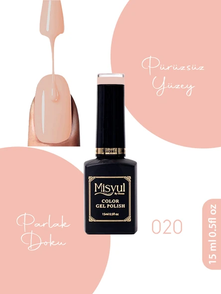 Misyul UV Led Kalıcı Oje Nail Art 15 ml 020 ürün görseli 1