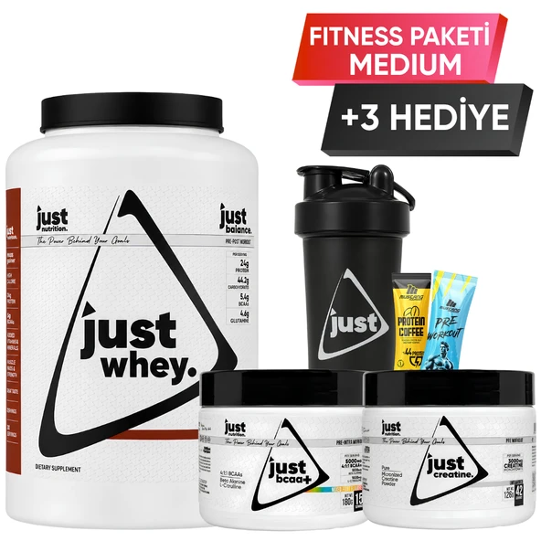 Just Nutrition Fitness Paketi - Medium + 3 Hediye (Protein Tozu + Bcaa + Kreatin) ürün görseli 1
