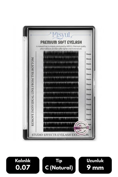 Misyul 0.07C Natural Kıvrım 9 mm Soft Eyelash Takma Kirpik 16'lı ürün görseli 1