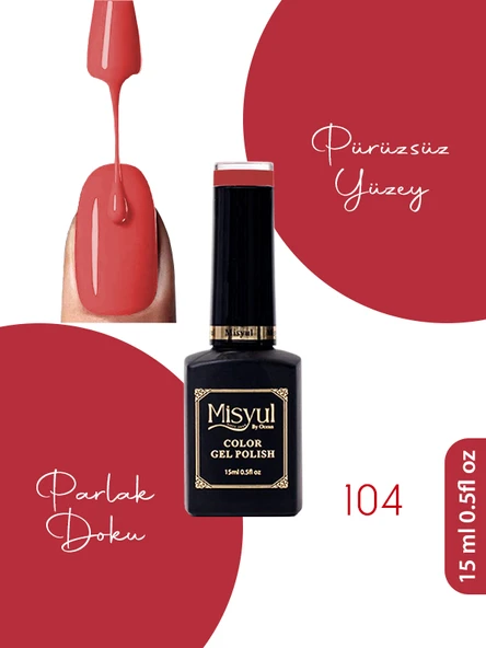 Misyul UV Led Kalıcı Oje Nail Art 15 ml 104 ürün görseli 1