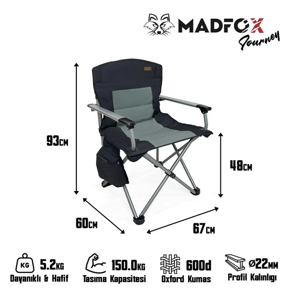 Madfox Journey Katlanır Kamp Sandalyesi - Resim 5