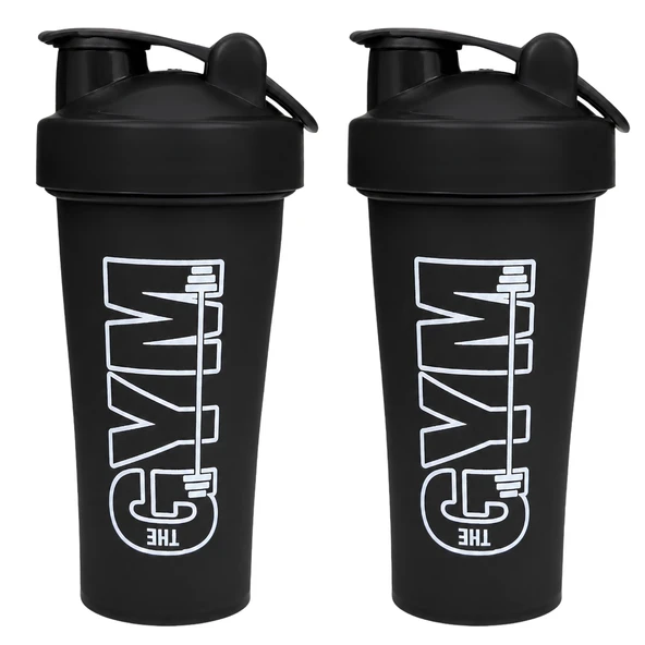 Gym Shaker 650 ML Ölçekli ve Sızdırmaz Kapaklı Protein Shaker 2'li Set (Siyah) ürün görseli 1