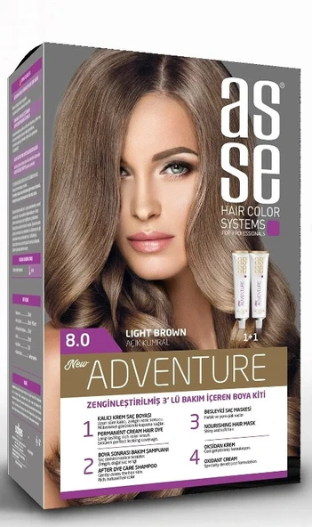 asse Adventure Set Saç Boyası No:8.0 Açık Kumral ürün görseli 1