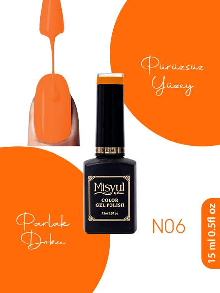 Misyul UV Led Kalıcı Oje Nail Art 15 ml Neon Serisi N06 ürün görseli 1