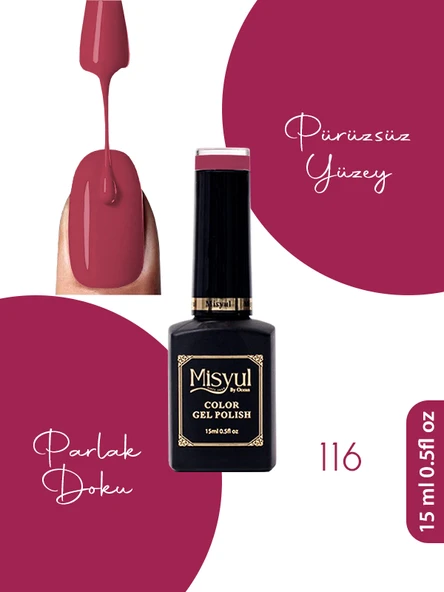 Misyul UV Led Kalıcı Oje Nail Art 15 ml 116 ürün görseli 1