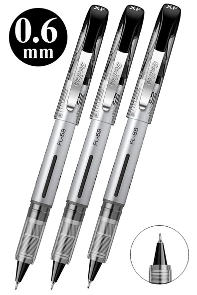 Siyah Pilot Kalem FL-68 3 Adet Scrikss Fine Liner Pilot Kalem 0.6mm Fineliner Uçlu Pilot Kalem İnce Su Bazlı Mürekkepli ürün görseli 1