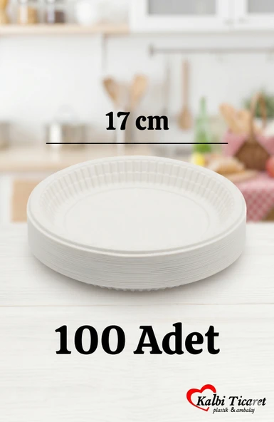 Plastik Tabak Kullan At Tabak 100'lü 17 Cm Beyaz Plastik Tabak ürün görseli 1