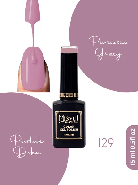 Misyul UV Led Kalıcı Oje Nail Art 15 ml 129 ürün görseli 1