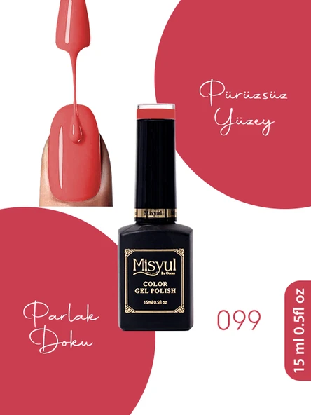 Misyul UV Led Kalıcı Oje Nail Art 15 ml 099 ürün görseli 1