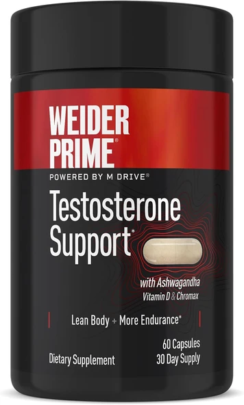 Weider Prime Support for Men Supports Energy Strength Focus Stress Lean Muscle 60 Capsules ürün görseli 1
