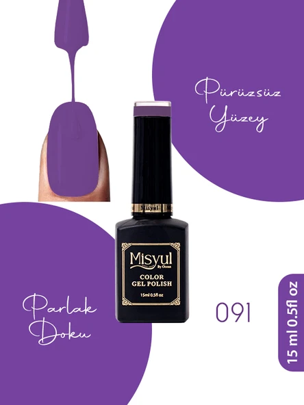 Misyul UV Led Kalıcı Oje Nail Art 15 ml 091 ürün görseli 1