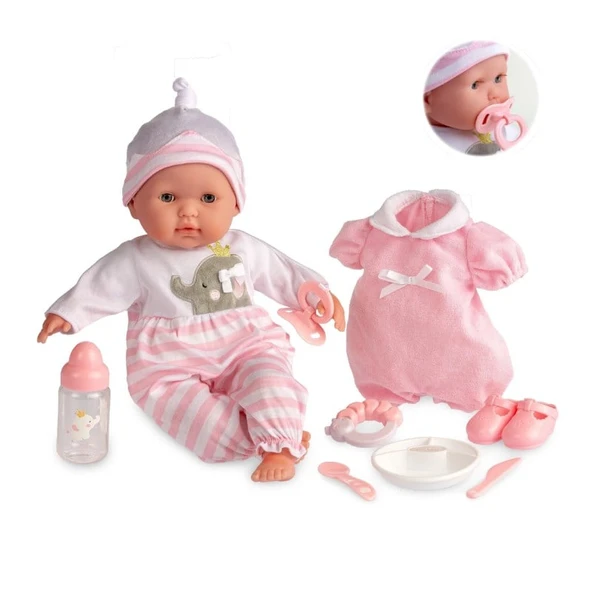 Berenguer Oyuncak Bebek 38 cm - Pembe ve Aksesuar Seti ürün görseli 1