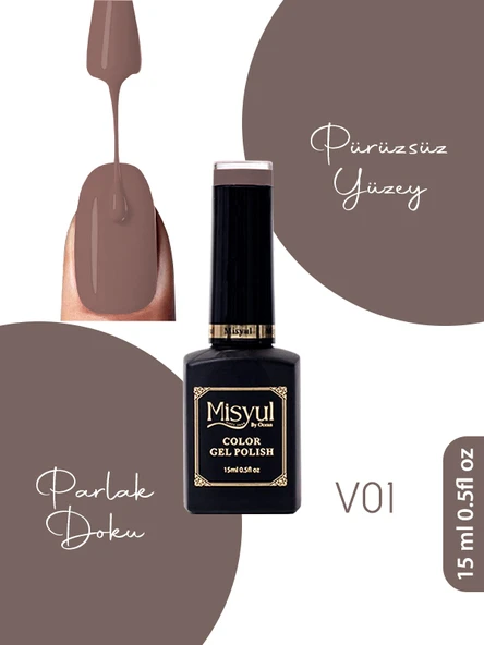 Misyul UV Led Kalıcı Oje Nail Art 15 ml Vitray Serisi V01 ürün görseli 1
