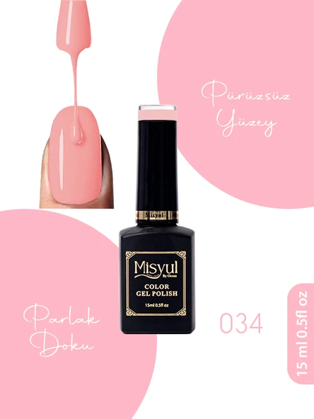 Misyul UV Led Kalıcı Oje Nail Art 15 ml 034 ürün görseli 1