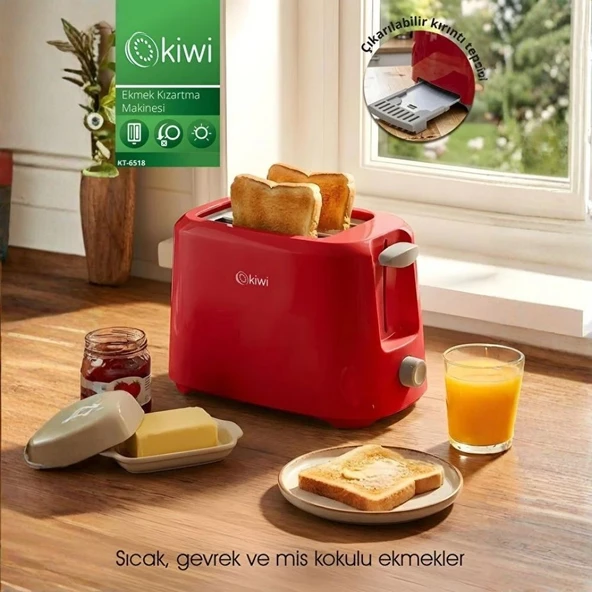 KT-6518 Ekmek Kızartma Makinesi Kırmızı ürün görseli 1
