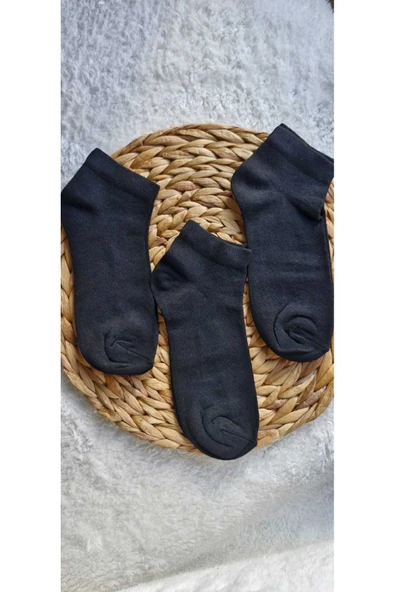 SİYAH PAMUKLU 3LÜ ERKEK PATİK ÇORAP 40 - 44 NUMARA ürün görseli 1
