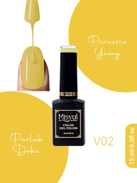 Misyul UV Led Kalıcı Oje Nail Art 15 ml Vitray Serisi V02 ürün görseli 1
