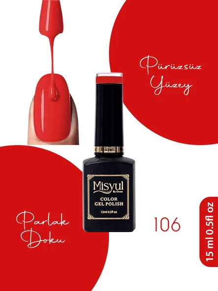 Misyul UV Led Kalıcı Oje Nail Art 15 ml 106 ürün görseli 1